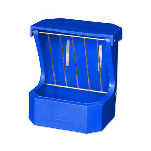 AgBoss Equine and Livestock Hay Rack Feeder With Lid 66x57cm Blue