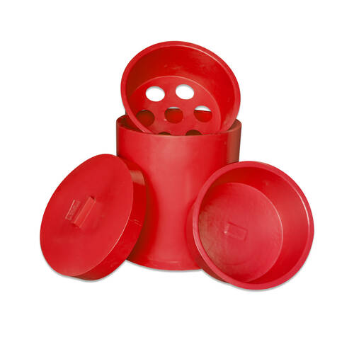 4pc AgBoss Horse Grazer Feed Bin Hay And Water Inserts With Lid Red