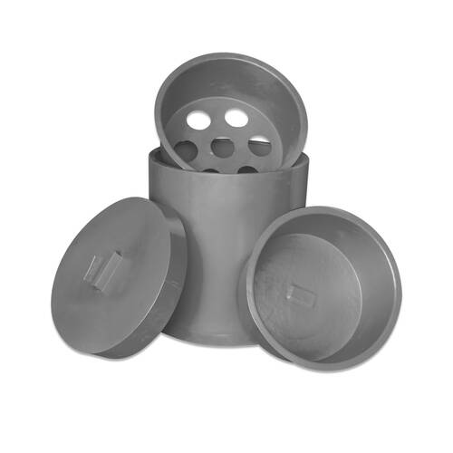 4pc AgBoss Horse Grazer Feed Bin Hay And Water Inserts With Lid Grey