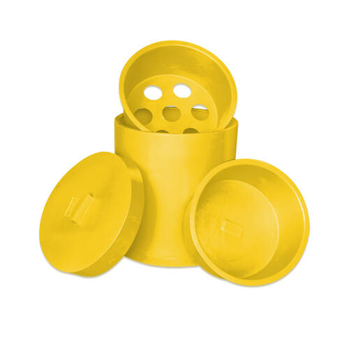 4pc AgBoss Horse Grazer Feed Bin Hay And Water Inserts With Lid Yellow