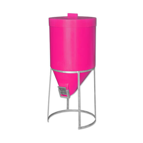 2pc AgBoss Industrial and Livestock Mini Silo with Lid Gal Stand 200L Pink