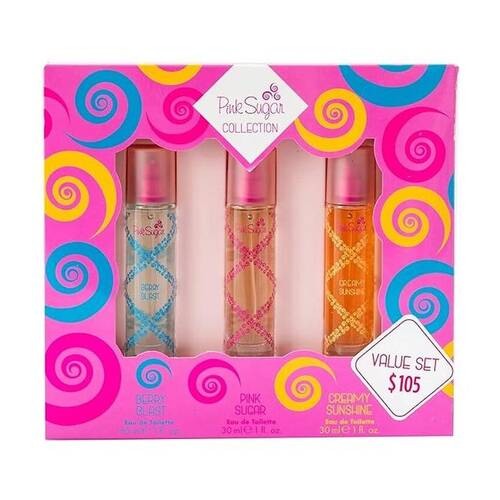 3pc Aquolina 30ml EDT Each- Women Berry Blast Pink Sugar Creamy Sunshine 