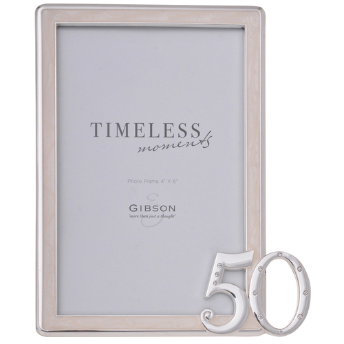 Gibson Gifts Diamond 50 Photo Frame 4x6" Rectangle Silver