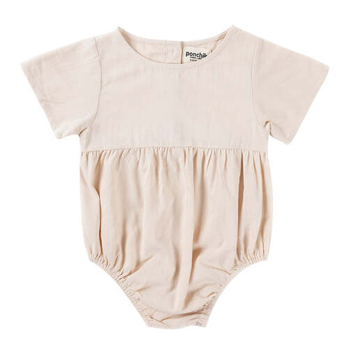Ponchik Linen Romper Wheat Size 12-18m