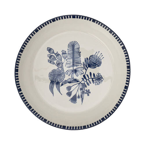Annabel Trends Ceramic Serving Dish Bowl Round 30x6cm Navy Natives