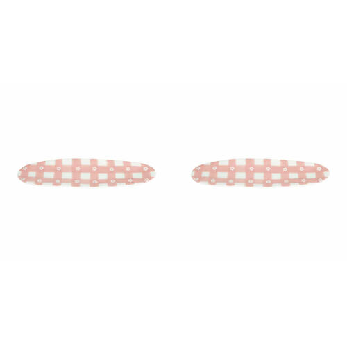 2PK Annabel Trends Ceramic Tray Daisy Home Decor Oval 8.5x15cm - Pink