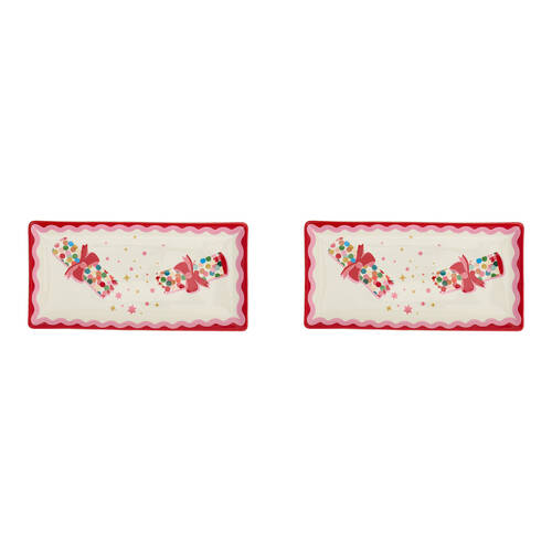 2PK Annabel Trends Confetti Bon Bon Ceramic Plate 26x13cm Rectangle