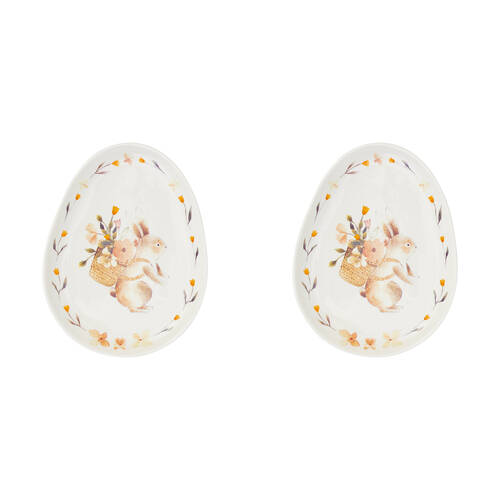 2PK Annabel Trends Easter Ceramic Plate 16x21cm - Some Bunny Loves You