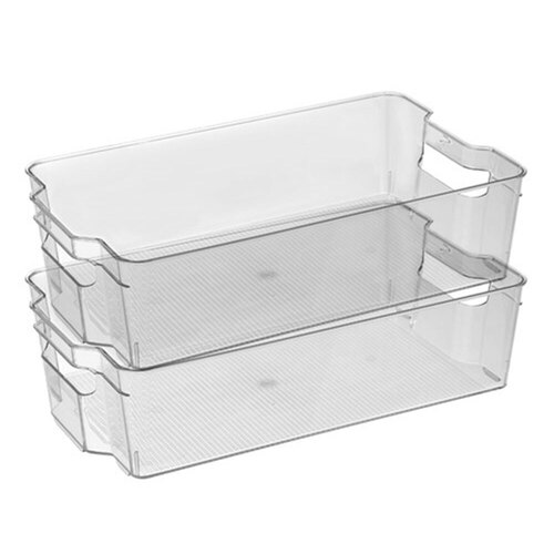 2PK Crystal Stackable Container 37X21X10Cm 