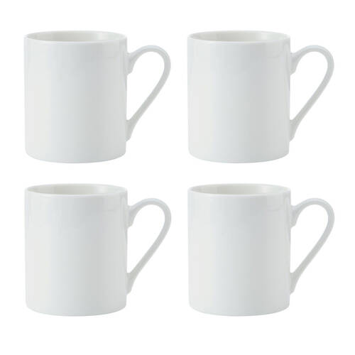 4pc Mikasa Egret Kitchen China Mug Set, 380ml, White