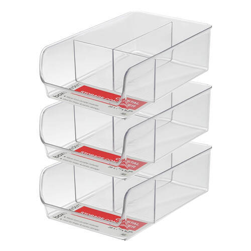 3x Boxsweden 3 Compartment Crystal Storage Container