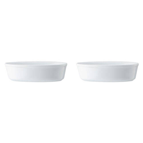 2PK Mikasa Chalk Kitchen Porcelain Oval Pie Dish, 18cm, White