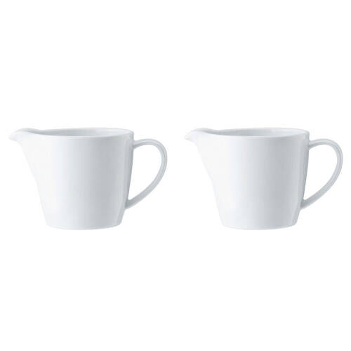 2PK Mikasa Chalk Kitchen Porcelain Milk Jug, 270ml, White