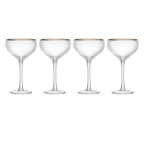 4pc Mikasa Sorrento Crystal Coupe Glass Set, 350ml
