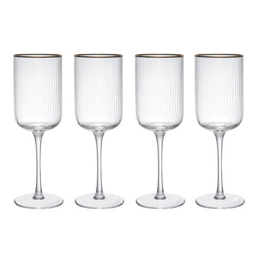 4pc Mikasa Sorrento Crystal Red Wine Glass Set, 450ml