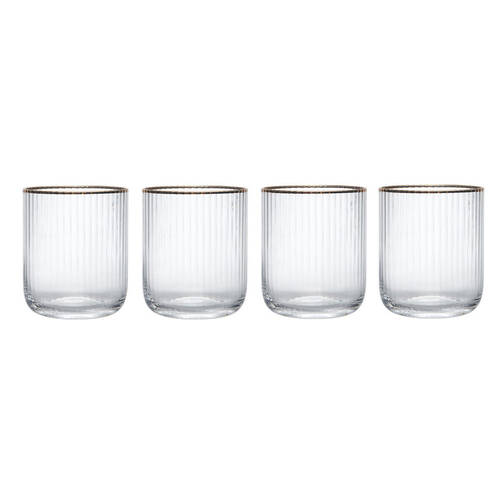 4pc Mikasa Sorrento Crystal Tumbler Glass Set, 400ml