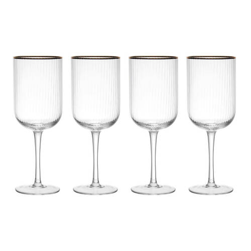 4pc Mikasa Sorrento Crystal White Wine Glass Set, 400ml