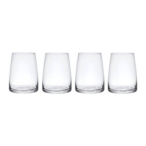 4pc Mikasa Palermo Stemless Wine Glass Drink Set, 350ml