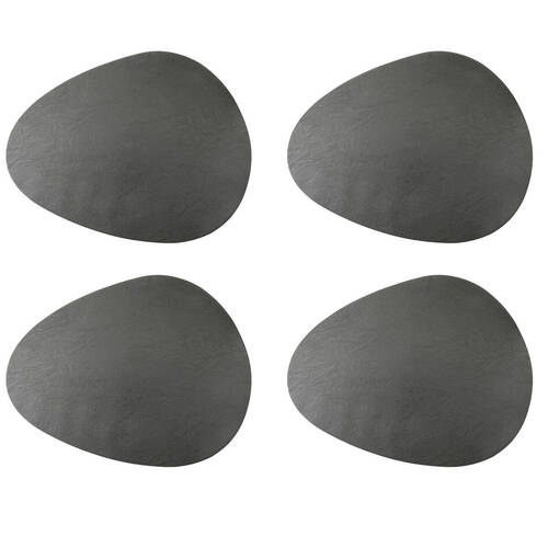 4pc Mikasa Pebble-Shaped 38 x 30cm Placemats, Grey