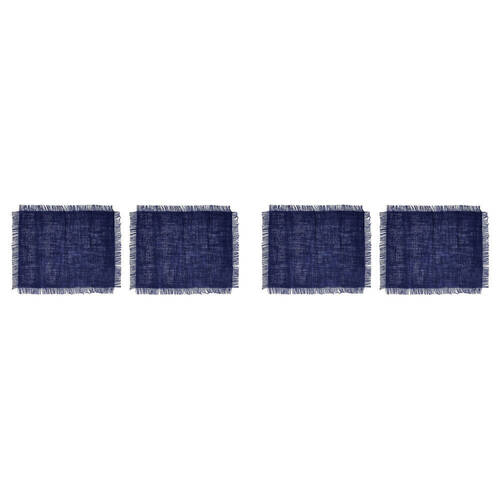 2PK 2pc Mikasa Rectangle 45 x 35cm Jute Placemats, Navy