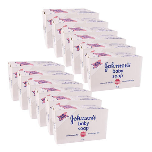 12PK Johnson's Baby Body Bar Soap Twin Pack 95g Moisturising Skin Care