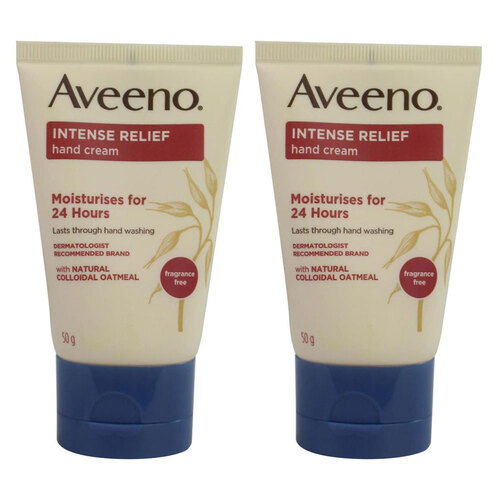 2x Aveeno 50g Hand Cream Intense Relief