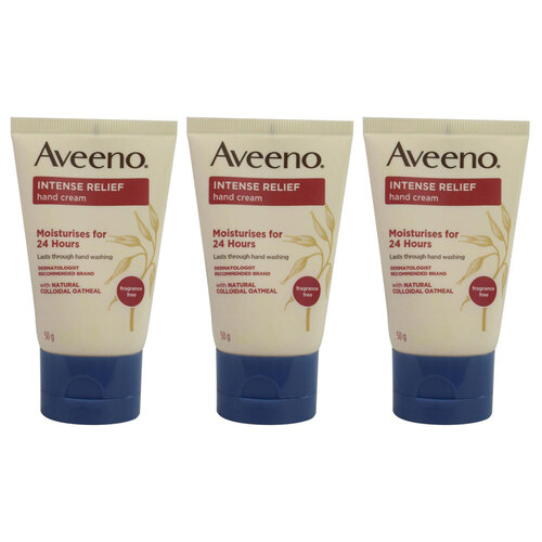 3PK Aveeno 50g Hand Cream Intense Relief