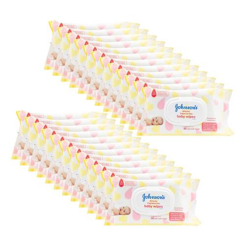 24x 80pc Johnsons & Johnsons Baby Wipes Fragrance Free