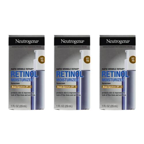 3PK Neutrogena 29ml Retinol Day Rapid Wrinkle Repair Moisturiser