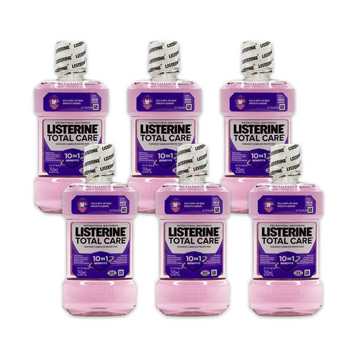 6PK Listerine Antibacterial Mouthwash 250ml - Total Care
