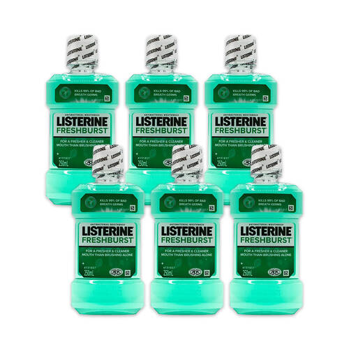 6PK Listerine Antibacterial Mouthwash 250ml - Freshburst