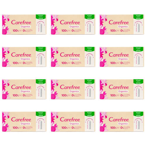 192pc Carefree Organics Super Cotton Tampons Feminine Hygiene