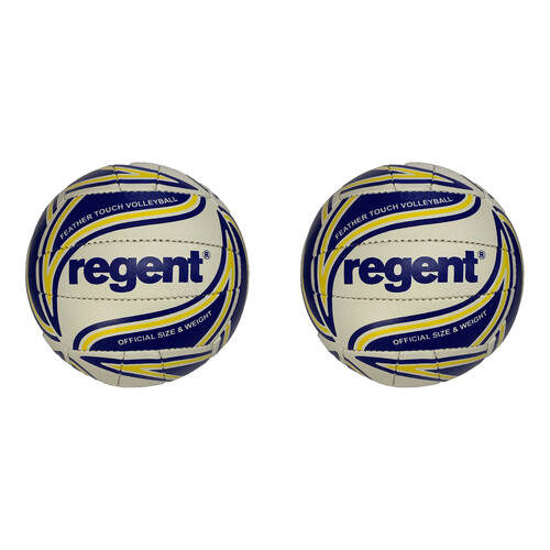 2PK Regent Offical Sized Feather Touch Volleyball Playing/Training Multi Colour