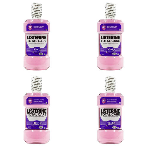 4PK Listerine Antibacterial Mouthwash 750ml - Total Care