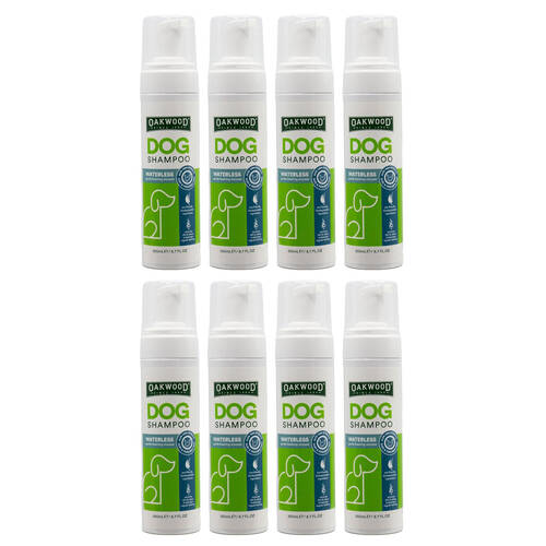 8PK Oakwood Dog Shampoo Waterless Gentle Foaming Mousse Pet Grooming 200ml