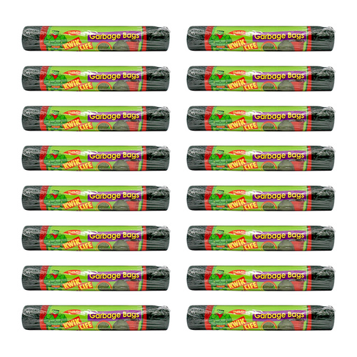 240pc Kwik Life 56L Garbage Bags Roll 70x80cm Black