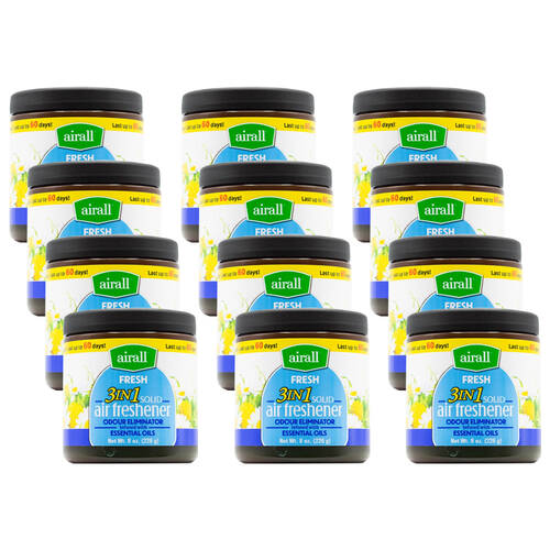12PK Airall  3in1 Air Freshener w/ Essential Oils - Fresh