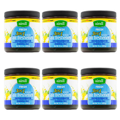 6PK Airall  3in1 Air Freshener w/ Essential Oils - Fresh