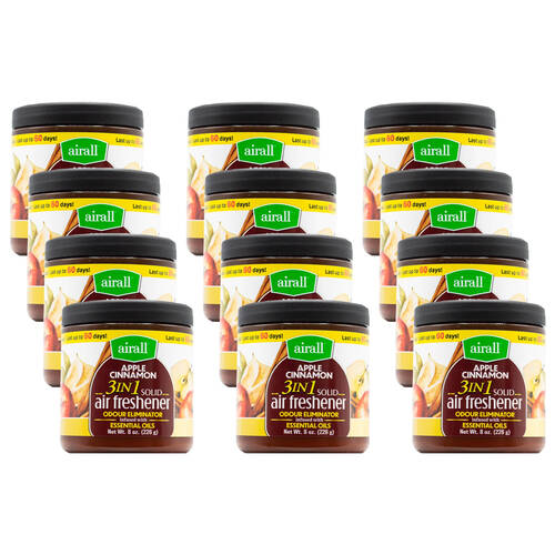 12PK Airall 3in1 Air Freshener w/ Essential Oils - Apple Cinamon