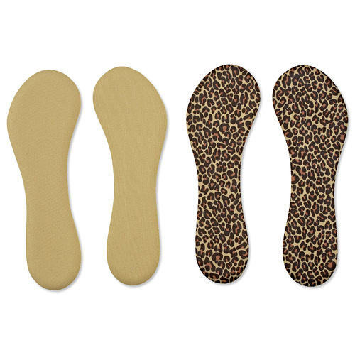 2 Pairs Apara Fashion Slingies Shoes Insole Foam Insert Neutral/Leopard