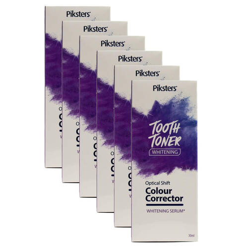 6PK Piksters 30ml Colour Corrector Tooth Toner Whitening Serum Optical Shift