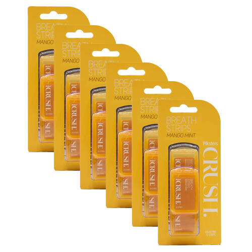 6x 72pc Piksters Breath Strips Crush Mango Mint Sugar Free