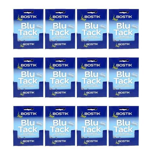 12PK Bostik Blu Tack The Original Reusable Adhesive Putty Crafting