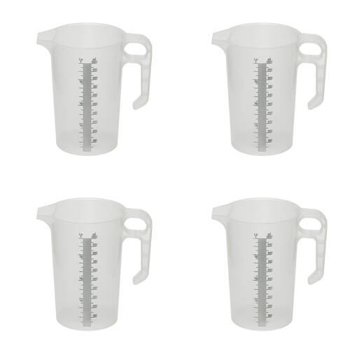 4PK AgBoss PourMaxx Chemical Resistant Industrial Measuring Jug 1L