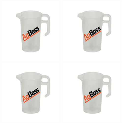 4PK AgBoss PourMaxx Logo Chemical Resistant Industrial Measuring Jug 250ml