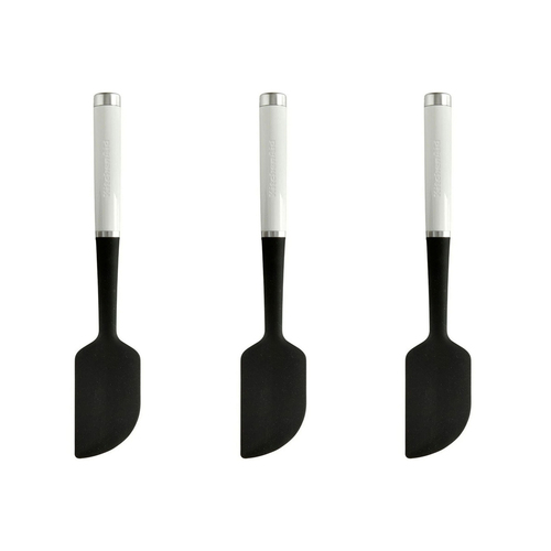 3PK KitchenAid Silicone Scraper Spatula Utensil 12cm - White