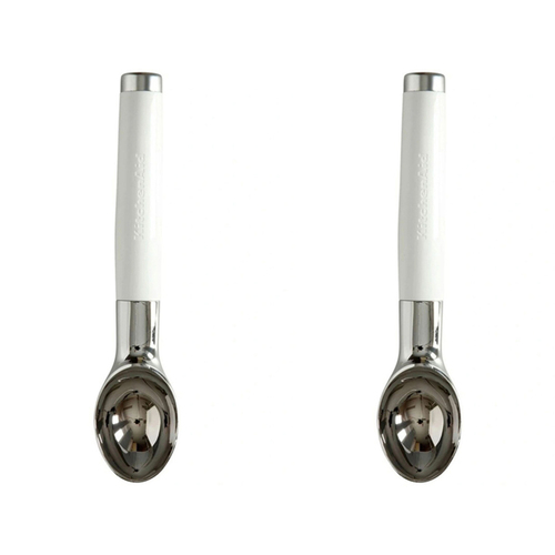 2PK KitchenAid Ice Cream Scoop Classic Gloss Handle 22cm - White