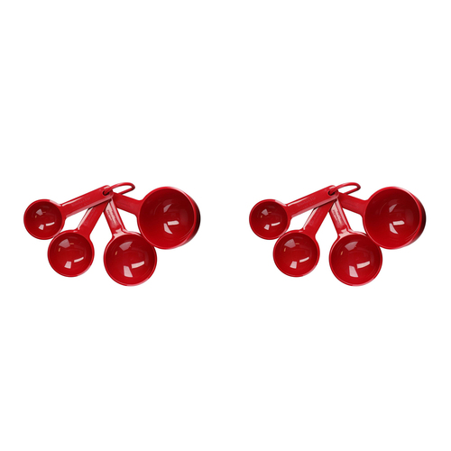 2x 4pc KitchenAid Plastic Measuring Cups Set -  Empire Red