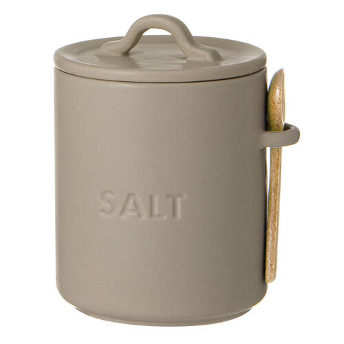 Ladelle Essentials Salt Cellar Storage 11.5x10cm - Stone