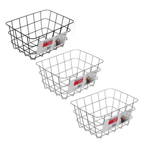 3PK Boxsweden Wire Storage Basket 24.5X18.5X12cm Assorted